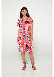Letní květované šaty Vamp s krátkými rukávy 20536