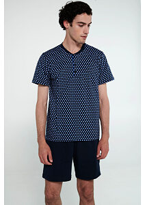Pohodlné pánské pyžamo s krátkým rukávem 20670 modré