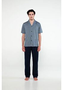 Pánské propínací pyžamo s dlouhými kalhotami 20694