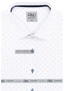 Pánská košile AMJ s krátkým rukávem Comfort slim VKSBR 1368 bílo-navy