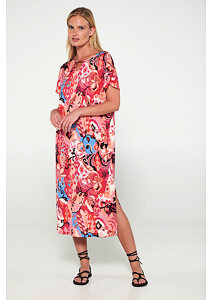 Květované letní šaty Vamp s krátkými rukávy 20537