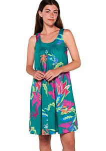 Květinové letní šaty Vamp bez rukávů 20422 zelené