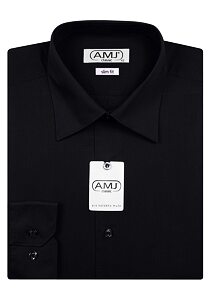 Pánská černá společenská košile AMJ Slim  JDS17