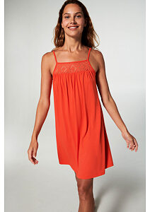 Jednoduché letní šaty Vamp s úzkými ramínky 20517 červené