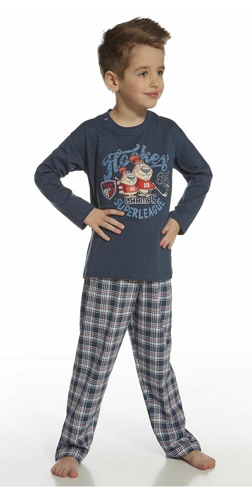 Dětské pyžamo Cornette Young - Hockey tmavěmodrá