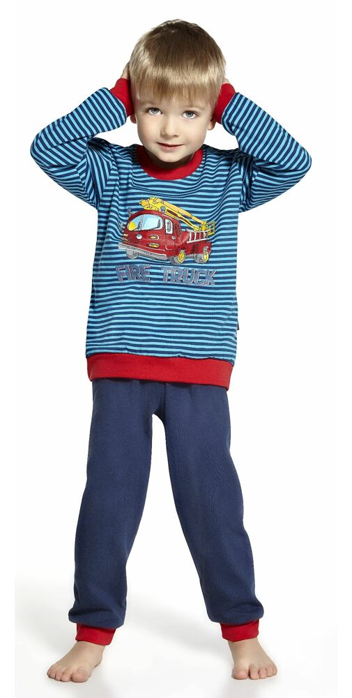 Dětské pyžamo Cornette Kids - Fire Truck modrá