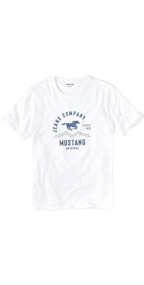 Pánské tričko s krátkým rukávem Mustang 4223-2100 bílé