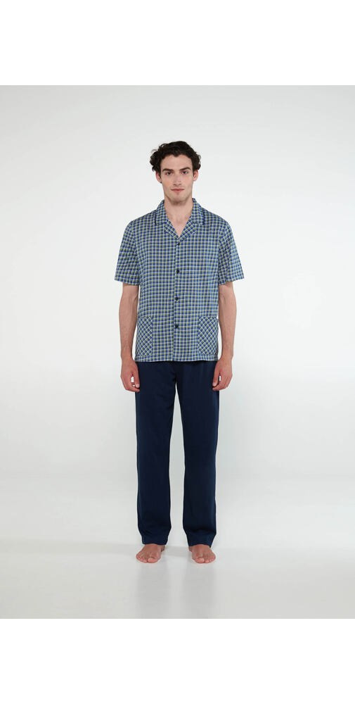 Pánské propínací pyžamo s dlouhými kalhotami 20694