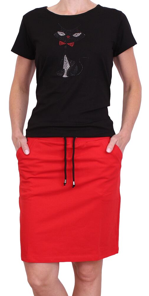 Dámská sukně s širokou gumou v pase Sabatti 23021 červená