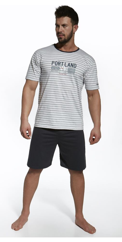 Pyžamo Cornette Portland - šedý pruh
