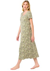 Letní noční košile s krátkým rukávem Vamp 22037 green ivy