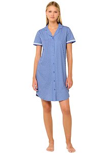 Pohodlná letní noční košile Vamp s knoflíky 22214 blue irirs