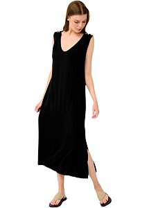 Letní šaty Vamp bez rukávů z viskózy 22514 black