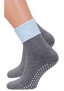 Bavlněné ponožky s protiskluzem Steven 22126 šedé