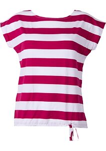 Dámské tričko Babell Lui-P bílo-fuchsia proužek
