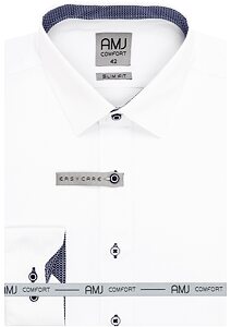 AMJ Comfort Slim Fit VDSBR 1154/17 bílá košile pro muže