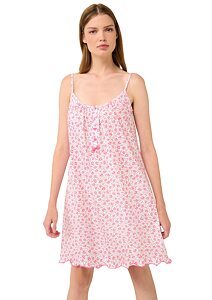 Bavlněná letní noční košile na ramínka Vamp 22254 pink dove
