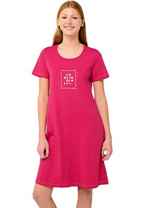 Bavlněná letní noční košile s krátkými rukávy Vamp 22282 pink blossom