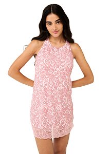 Dámská letní noční košile Vamp s krajkou na zádech 22810 pink blush