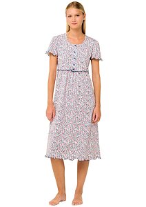 Letní těhotenská a kojící noční košile Vamp s volánky 22308 blue peony