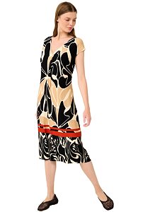 Viskózové letní šaty s výstřihem do V Vamp 22476 black