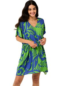 Letní šaty Vamp z popelínu s potiskem Sea Life 22424 green jolly