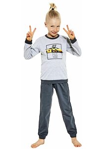 Dlouhé pyžamo pro kluky Cornette Young Team šedé