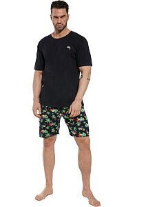 Bavlněné pyžamo pro muže Cornette Camouflage noční modř
