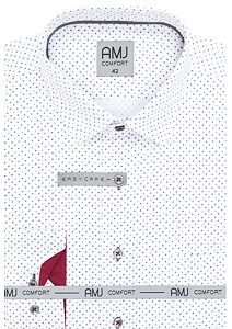 Společenská košile pro muže AMJ Comfort VDBR 1332 bílá