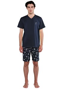 Bavlněné pánské pyžamo s krátkými rukávy 20640
