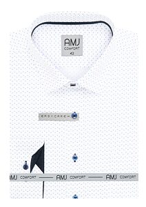 Pánská košile s dlouhým rukávem AMJ Comfort VDBR 1327 bílo - navy
