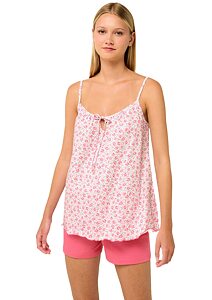 Bavlněné dámské pyžamo s potiskem růží Vamp 22255 pink dove