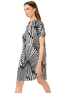 Letní šaty z popelínu Zebra s výstřihem do V Vamp 22425 black