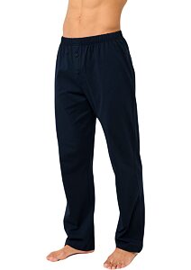 Bavlněné pánské dlouhé kalhoty Vamp s knoflíky 22674 blue