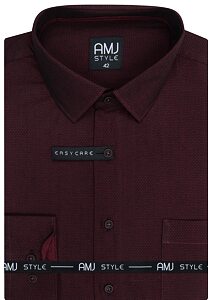 Pánská košile AMJ Style Slim Fit VDSR1222 vínová
