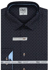 Pánská košile AMJ Comfort Slim Fit 1331 noční modř