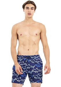 Pánské koupací šortky John Frank great shark navy JFSSWL86