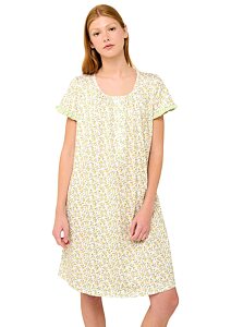 Bavlněná letní noční košile na knoflíky Vamp 22232 green fog