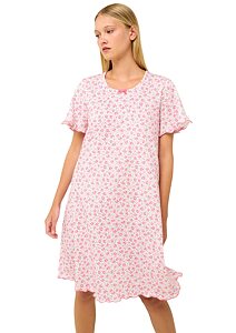 Bavlněná letní těhotenská a kojící noční košile Vamp 22258 pink dove