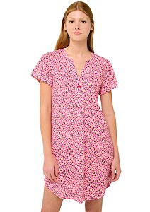 Bavlněná letní noční košile s výstřihem do V Vamp 22284 pink blossom