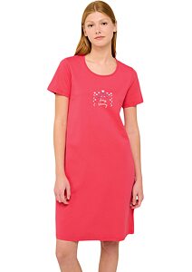 Bavlněná letní noční košile Vamp s krátkými rukávy 22304 red rouge