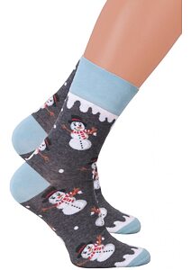 Pánské vzorované ponožky More 244079 šedý sněhulák