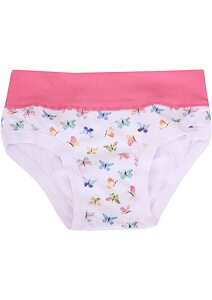 Bavlněné kalhotky pro malé slečny s motýlky Emy Bimba B2534 bílé