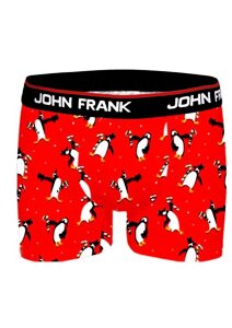 Boxerky pro muže s barevným potiskem John Frank penguin