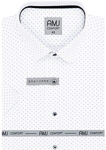 Elegantní košile pro muže AMJ Comfort VKBR 1277 bílo-grafit