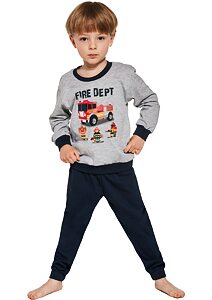 Pyžamo pro malé hasiče do manžety Cornette Kids Fireman