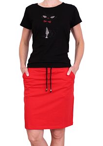Dámská sukně s širokou gumou v pase Sabatti 23021 červená