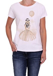 Bílé tričko s potiskem pro ženy Mitica 252 baletka  