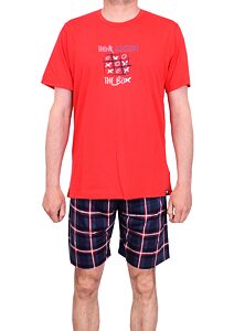 Pohodlné dvoudílné pánské pyžamo Vamp 16601 červená
