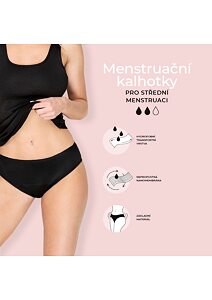 Menstruační kalhotky pro střední menstruaci Timo 191000 černé